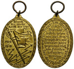 Weimarer Republik / Weimar Republic
 Messingmedaille / Brass medal 1918. 31 .0 x 47.0 mm. Hindenburg-Medaille "Blank die Wehr, Rein die Ehr" 1914-191...