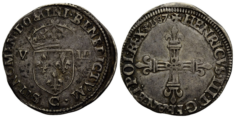 Königreich und Republik / Kingdom and Republic
Henri III. 1574-1589 1/8 Ecu 158...