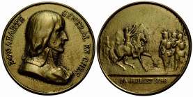 Königreich und Republik / Kingdom and Republic
Directoire, 1795-1799 Messingmedaille / Brass medal 1798. 47.0 mm. Napoleon Bonapartes Schlacht an den...