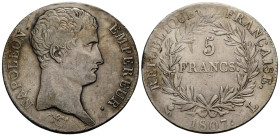 Königreich und Republik / Kingdom and Republic
I. Kaiserreich. Napoleon I. 1804-1815 5 Francs 1807 L, Bayonne, 37.3 mm. Silber / Silver 0.900. KM 673...