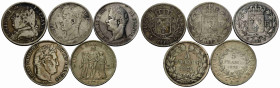 Königreich und Republik / Kingdom and Republic
Louis XVIII. 1814-1824 5 Francs 1814 L KM 702.8. Other Kingdom 1827 / 1832 / 1875. Silber / Silver. Lo...