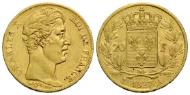Königreich und Republik / Kingdom and Republic
Charles X. 1824-1830 20 Francs 1827 A, Paris. 21.0 mm. Gold 0.900. Friedberg 549. 6.43 g. Sehr schön /...