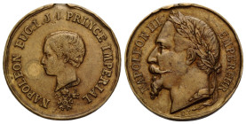 Königreich und Republik / Kingdom and Republic
II. Kaiserreich. Napoleon III. 1852-1870 / II. Empire. Napoleon III., 1852-1870 Messingmedaille / Bras...