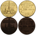 Paris III Republik 1870-1940
 Bronze-& Kupfermedaille / Bronze-&Tin medal 1889 Paris. 42.0 mm. Souvenir-Medaillen an Turmbesuchern im Jahr der Fertig...
