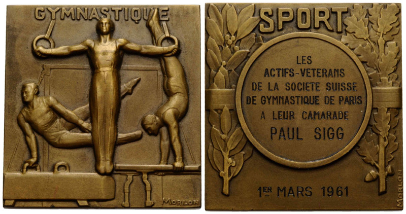 Medaillen / Medals
 Bronzeplakette / Bronze plaque 1961. 51.0 x 53.0 mm. Randpu...