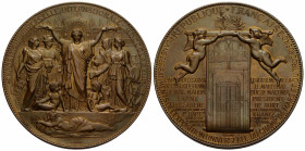 III. Republik / Republic 1870-1940
 Kupfermedaille / Copper medal 1878. 86.4 mm. Randpunze / Edge punch CUIVRE. Internationale Weltausstellung / Inte...