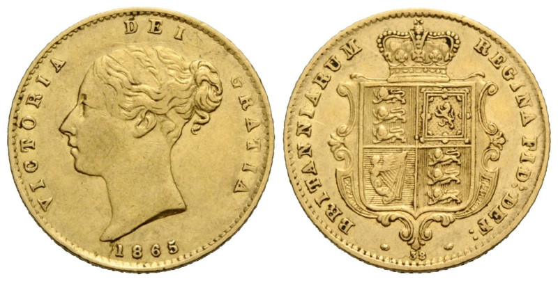 Königreich / Kingdom
Victoria, 1837-1901 1/2 Sovereign 1865 London. 19.0 mm. Go...