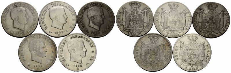 Königreich / Kingdom
Napoleone I. 1805-1814 5 Lire 1808 M, 1809 M Milano, 1810 ...