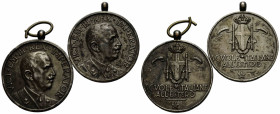 Königreich / Kingdom
Vittorio Emanuele III. 1900-1946 Silbermedaille / Silver medal 30.0 mm. Scudo Sabaudo con Fasci e scritta / Savoyer Schild mit F...