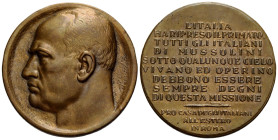 Königreich / Kingdom
Vittorio Emanuele III. 1900-1946 Messingmedaille / Brass medal o.J. / ND. 41.0 mm. Ventennio Fascista 1923 - 1943. Benito Mussol...