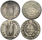 Repubblica Subalpina / Subalpine Republic
Repubblica Subalpina, 1800-1802 5 Francs L'an 10 (1801), Turin (Eridania). 37.0 mm. Silver / Silber 0.900. ...