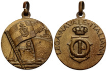 Rom / Rome
 Bronzemedaille / Bronze medal 1923 - 1943 Ventennio Fascista. 30.0 mm. Die Flagge der Regia Lega Navale; im Hintergrund drei Schiffe / Th...