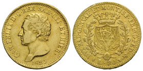 Savoyen / Sardinien / House of Savoy / Sardinia
Carlo Felice, 1821-1831 20 Lire 1825 Eagle's head. 21.0 mm. Gold 0.900. Charles Felix (1821-1831). KM...