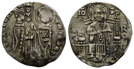 Venedig / Venice / Venezia
Antonio Venier, 1382-1400 Grosso o.J. / ND. 20.4 mm. Silber / Silver. [ANTO V]ENERIO - SM VENETI, hl. Markus übergibt Bann...