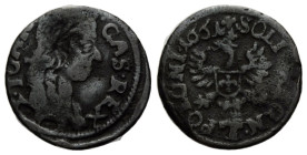 Johann Kasimir, 1649-1668 Solidus 1661 16.0 mm. Copper / Kupfer, First Zloty (1573-1795), Jan II Kazimierz. KM110. 1.30 g. Schön / Fine.