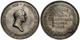 Nikolaus I. 1825-1855 Silbermedaille / Silver medal 1826. 40.2 mm. Silber / Silver. Legend: ALEXANDER I WSKRZESICIEL KROLEST: POLSK: 1815. Rv. Legend:...