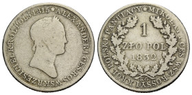 Nikolaus I. 1825-1855 1 Zloty 1832. 22.0 mm. Silber / Silver 0.593. C 114.2. 4.30 g. Schön + / Fine +.
