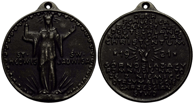 Republik / Republic Eisenmedaille / Iron medal 1921. 38.5 mm. Oberschlesien, deu...