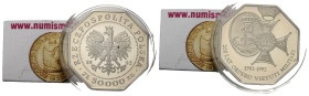 Republik / Republic 50 000 Zlotych 1992. 29.5 mm Octagonal - 32.0 mm. Copper-nickel. Y229. 11.30 g. Polierte Platte / Proof. Fast FDC / About uncircul...