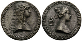 Maximilian I. 1493-1519 Bronzegussmedaille / Cast Bronze medal o.J. / ND. (um 1477). 45.0 mm. Auf seine Hochzeit mit Maria von Burgund. Brustbild Maxi...
