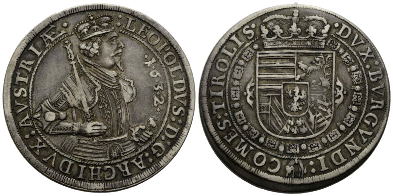Erzherzog Leopold V. 1619-1632 Taler 1632. 42.0 mm.Silver Thaler Legend: LEOPOLD...