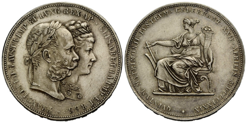 Franz Joseph I. 1848-1916 2 Gulden 1879. 36.0 mm. Silber / Silver 0.900 Austro-H...