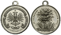 Medaillen / Medals
 Weissmetallmedaille / White metal medal 1863. 27.9 mm. Sn. Obv. Legend LAST FEST UNS STEHEN WENN DIE GEFAHR EINST DROHT. Rv. 50 J...