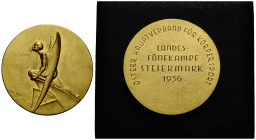 Medaillen / Medals
 Messingmedaille / Brass Medal 1936. 50.0 mm. Austria main association for body sport. ÖSTERR. HAUPTVERBAND FÜR KÖRPERSPORT /0LAND...
