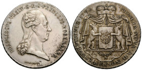 Orsini, Rosenberg, Fürsten.
Wolfgang Franz Xaver, 1739-1796. Taler 1793, Wien. 40.04 mm. Blätterrand / Leaf edge. Silber / Silver thaler. Holzmair 63...