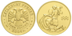 Kaiserreich und Föderation / Russian Empire and Federation
 50 Rubel 2004, St. Petersburg Mint. 22.6 mm. Gold (0.999 Fein). Gedenkmünze. Zeichen des ...