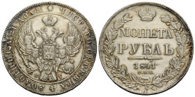 Kaiserreich und Föderation / Russian Empire and Federation
Nikolaus I. 1825-1855 Rubel 1841 Saint Petersburg Mint. 35.0 mm. Silber / Silver 0.868 Rou...