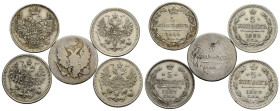 Kaiserreich und Föderation / Russian Empire and Federation
Nikolaus I. 1825-1855 5 Kopeken 1845 / 1882 / 1884 /1887. 15.0 mm. Alexander II. 1855-1881...