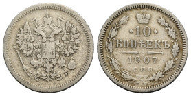Kaiserreich und Föderation / Russian Empire and Federation
Nikolaus II. 1894-1917 10 Kopeken 1907. 17.0 mm. Silber / Silver 0.500 10 Kopecks - Nichol...