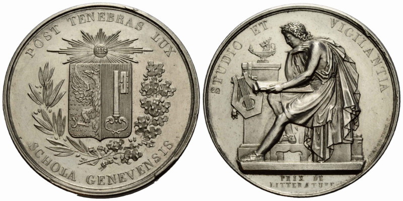 Genf / Geneva / Genève
 Schulprämie o.J./ND (ab / from 1823). 41.0 mm. Silver. ...