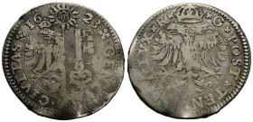 Genf / Geneva / Genève
 Halbtaler 1623. 38.0 mm. Silber / Silver half thaler. Wappen / Coat of arms, legend: GENEVA CIVITAS 1623. Rv. Gekrönter Doppe...