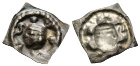 Solothurn Stadt und Kanton
 Vierzipfliger Pfennig o.J. / ND. einseitig / single sided (13.Jh./century). 15.5 mm. Silber / Silver. Brakteat. Hl. Ursus...