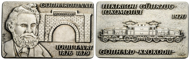 Uri
 Silberplakette / Silver plaque 1920. 40.0 x 25.0 mm. AG 0.900. GOTTHARD-TU...