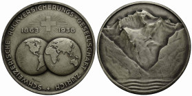 Zürich
 Silberne Verdienstmedaille / Silver Medal of Merit. 1938. 70.0 mm. 0.925 Fein. Schweizerische Rückversicherungs-Gesellschaft Zürich / Swiss R...