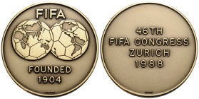 Zürich
 Messingmedaille / Brass medals 1988. 50 mm. FIFA. Fédération Internationale de Football Association / Vereinigungen zum Internationalen Fussb...