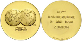 Zürich
 Messingmedaille vergoldet / Gilt brass medals 1994. 50.0 mm. FIFA. Fédération Internationale de Football Association / Vereinigungen zum Inte...