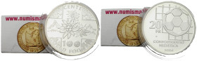 Eidgenossenschaft / Confederation Gedenkmünzen / Commemorative coins
 20 Franken 2004 Bern / Berne. 33.0 mm. Silber / Silver 0.835. FIFA CENTENNIAL /...