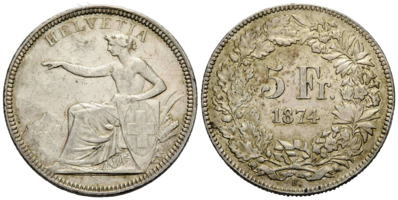 Eidgenossenschaft / Confederation Bundesmünzen / Federal Coins
 5 Franken 1874 ...