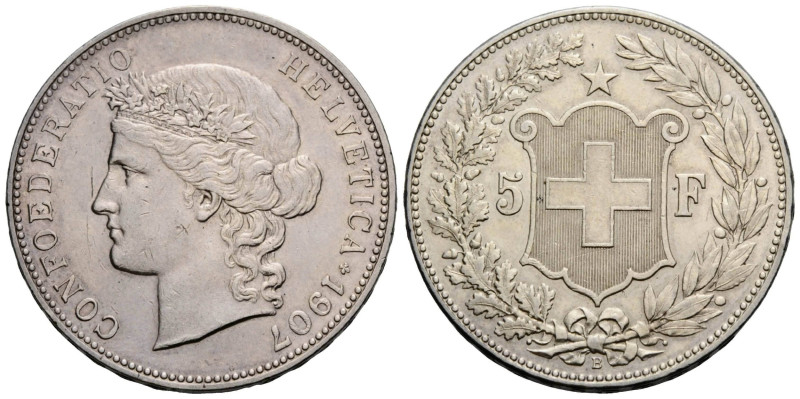 Eidgenossenschaft / Confederation Bundesmünzen / Federal Coins
 5 Franken 1907 ...