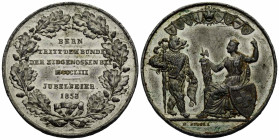 Medaillen / Medals Bern / Berne
 Zinnmedaille / Tin medal 1853. 40.0 mm. Auf die 500-Jahrfeier der Aufnahme Berns in den Bund / 500th anniversary (13...