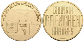 Medaillen / Medals Solothurn
 Kupfermedaille / Copper medal 33.0 mm. Bahn / Rail. 75 Jahre Moutier Grenchen Lengnau. Rv. Grangia Grenchen Granges. St...