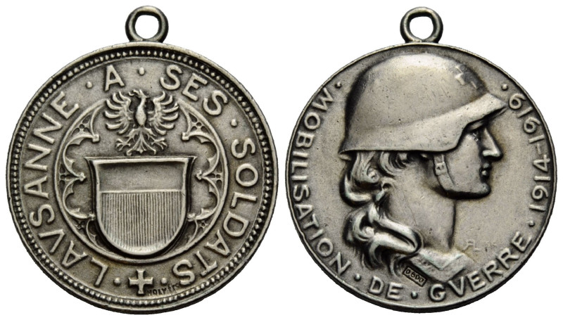 Medaillen / Medals Waadt / Vaud
 Silbermedaille / Silver medal 1919. 25.0 mm. L...