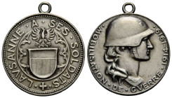 Medaillen / Medals Waadt / Vaud
 Silbermedaille / Silver medal 1919. 25.0 mm. Legende: LAUSANNE A SES SOLDATS. Rv. MOBILISATION DE GUERRE 1914-1919. ...
