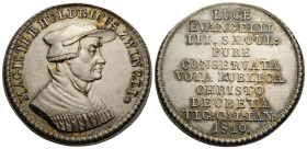 Medaillen / Medals Zürich
 Silbermedaille / Silver medal 1819. 37.7 mm. Huldrych Zwingli. Auf die 300 Jahr-Feier der Reformation. Vs. Portrait von Zw...