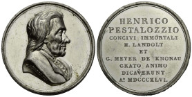 Medaillen / Medals Zürich
 Weissmetallmedaille / White metal medal 1846. 37.1 mm. 100. Geburtstag des Pädagogen / 100th birthday of the Swiss pedagog...