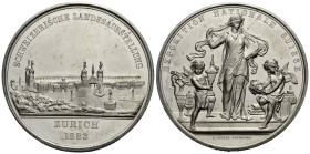 Medaillen / Medals
 Weissmetallmedaille / White metal medal 1883. 45.0 mm. Zurich. Schweizerische Landesaustellung / Swiss National Exhibition. Stemp...